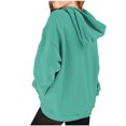 thumbnail image 4 of ABPWLY Girls T Shirts Sweatshirt Top for Kids Valentines Day Hoodies Teens Loose Pocket Hooded Tops Fashion Heart Print Long Sleeve Tops Girls Tops(Size:120), 4 of 4