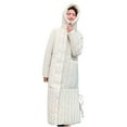 thumbnail image 4 of Black and Friday Clothing Sales Idoravan Coats for Women Plus Size Clearance Winter Fashion Woman Lengthened and Thickened Medium Length Down Cotton Jacket Beige L, 4 of 9