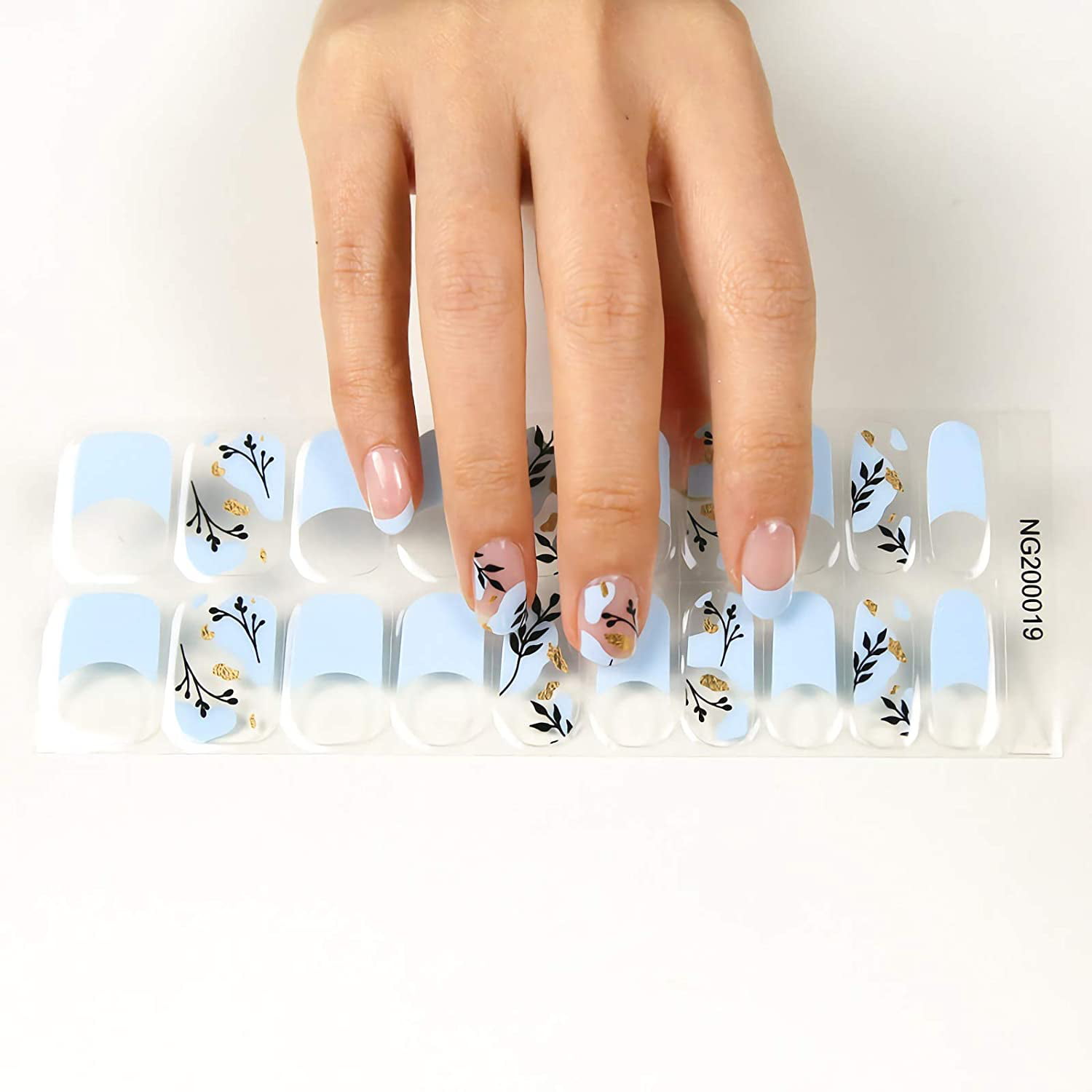 Semi Cured Gel Nail Strips - 20 Stickers Nail Gel Polish Strips - No Chip  Gel Nail Stickers for Women, Brighter, Stabler and Long Lasting, Idea Gift
