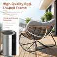 thumbnail image 5 of Pirecart Rocking Papasan Chair with Footrest, Indoor Outdoor Papasan Rocking Chair with Cushion, Oversized Wicker Rocking Chair, Gray, 5 of 10
