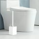 thumbnail image 5 of Escobilla de baño con mango de acero inoxidable | Limpiador de inodoros compacto moderno para baño | Cepillo de cerdas largas | Base antideslizante duradera | Gris Blanco | 13.6 pulgadas | 1 Paquete, 5 of 8