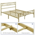 thumbnail image 4 of Topeakmart Metal Queen Size Platform Bed with Cloud-inspired Design Headboard, Antique Gold, 4 of 8