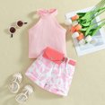 thumbnail image 2 of LUOGENLI Toddler Girl Summer Outfits 3T 4th of July Toddler Girls Short Sleeve Embroider T Shirt Pullover Tops Ruffles Rose Denim Skirts Outfits Toddler Girl Summer Outfits 4T-5T Summer 12-18 Months, 2 of 7