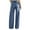 Dark Blue, variant on TSADFHJI Long Skirts for Women Winter Set Retro Washed Mid Waist Loose Pleated Straight Leg Version Elastic Waist Versatile Jeans M Light Blue