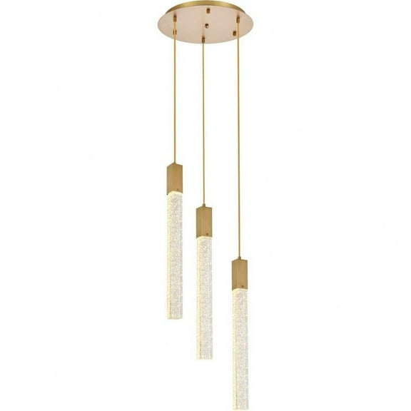 3 Light Pendant in Modern Style-24 inches Tall and 16 inches Wide-Satin Gold Finish Bailey Street Home 390-Bel-5047773