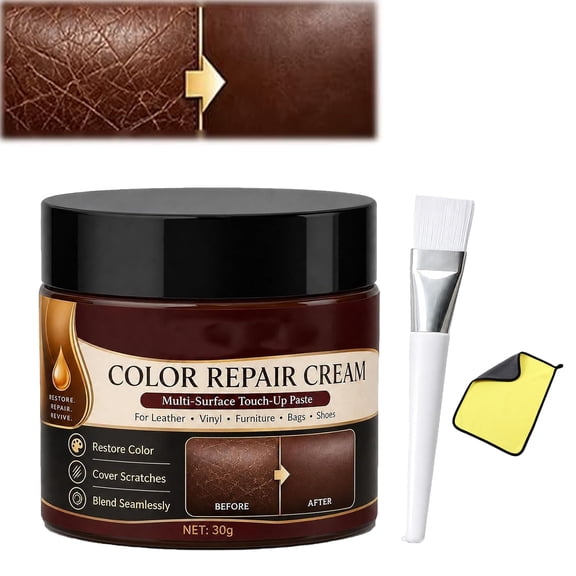 Brown Leather Color Repair Cream, Leather Repair Paste, Removes Scratches Scuffs Restores Furniture, Couches, Shoes, Auto Interiors (1PC)