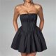thumbnail image 3 of Vestido corto de encaje sin mangas para mujer, minivestido Sexy ajustado de cintura alta con sujetador, sin tirantes, 2024, 3 of 5