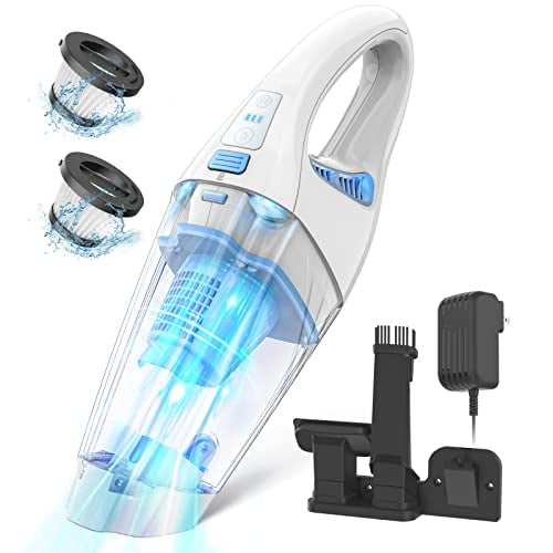 Aspiradora de mano inalámbrica - Portátil, ligera y con luz LED - Para la limpieza del coche, la oficina y el hogar