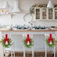 thumbnail image 4 of Artificial French Wreath Small Compact Lightweight with Bow Ribbon Decorative Hanging Ornament for Home Christmas Door Wall Indoor Celebration Decoration, 4 of 5