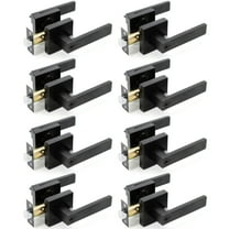 Villar Home Designs Door Lever Crown Black Keyed 8 Pack