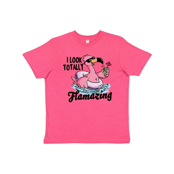 Inktastic I Look Totally Flamazing with Flamingo in Sunglasses Youth T-Shirt