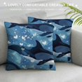 thumbnail image 3 of Autua Dolphins Water Love Theme Graphic Decorative Throw Pillow Cover for Home Couch Living Room Bed Sofa - Printed on Both Sides, All Year Round Use, 1PC 22x22in, 3 of 5