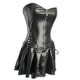 thumbnail image 2 of Aayomet Plus Size Lingerie for Women Women Leather Look Hollow Out Clubwear Dress Siamese Underwear,Black XL, 2 of 5