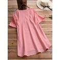 thumbnail image 3 of ZANZEA Womens Tops Casual Crewneck Tee T-Shirt Eyelets Lace Patchwork Blouses, 3 of 3