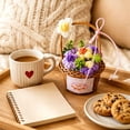 thumbnail image 4 of Beforeyayn Crochet Flower Basket, Cute Yarn Flowers For Table For Home Decorators, Dining Room Center And Buffet, Decorating Father'S Day Brunch Without Wilting., 4 of 6