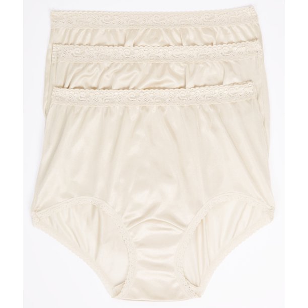 Lorraine Lorraine Womens Lace Trim Full Brief 3Pack StyleLR102