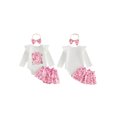 thumbnail image 2 of Cjfdfy Newborn Baby Girls Half Birthday Fall Outfit Cute Half Way To One Letter Cake Print Long Sleeve Romper And Tutu Skort Headband Three-piece Set Birthday Fall Winter Outfit, 2 of 9