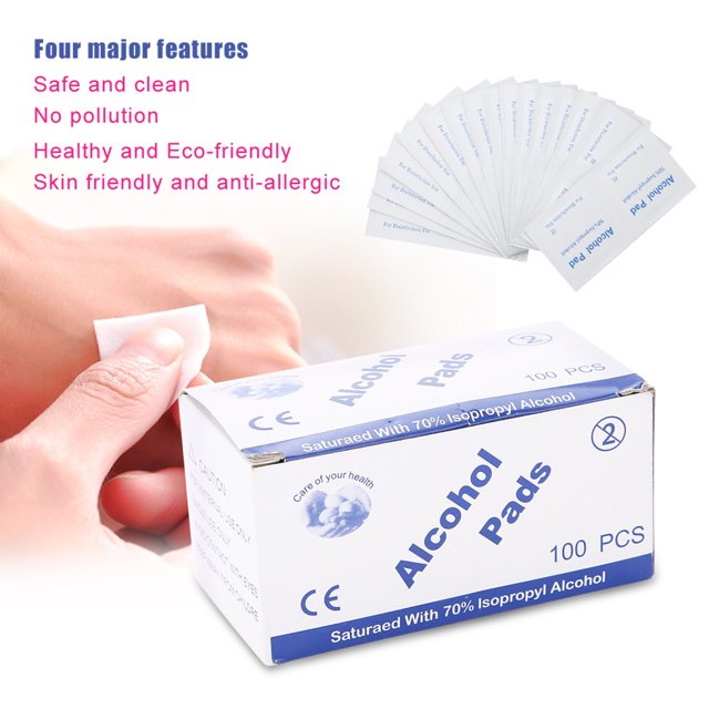 Alcohol Wipe Pad Disposable Cotton Pad Disinfection Pad First Aid Wipe Pad Alcohol Pad 100Pcs Disposable Alcohol Wipe Pad Disinfection Cotton Pad First Aid Necessary