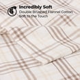 thumbnail image 4 of Superior Plaid Flannel Cotton Pillowcases, Set of 2, King, Beige, 4 of 10