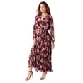 thumbnail image 4 of Roaman's Women's Plus Size Pleated Chiffon Maxi Dress, 4 of 5