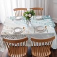 thumbnail image 3 of Ombre Brown Blue Table Cloth Waterproof Tablecloths, Summer Coastal Ocean Sea Beach Wave Tablecloth Dining Table Cover for Kitchen Party Tabletop Outdoor, Rectangle Tablecloth 60x102 Inch, 3 of 9