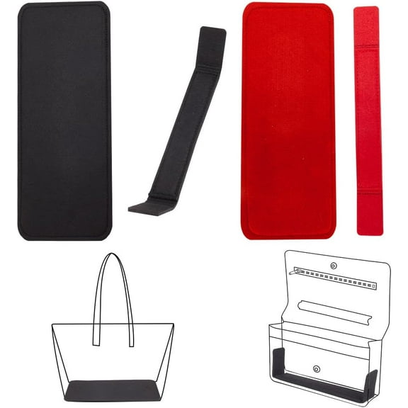 4pcs Purse Base Shaper Felt Handbag Bottom Shaper Pad Rectangle Crochet Bags Bottom Liner for Neverfull Tote WOC Handbag 6mm Thick