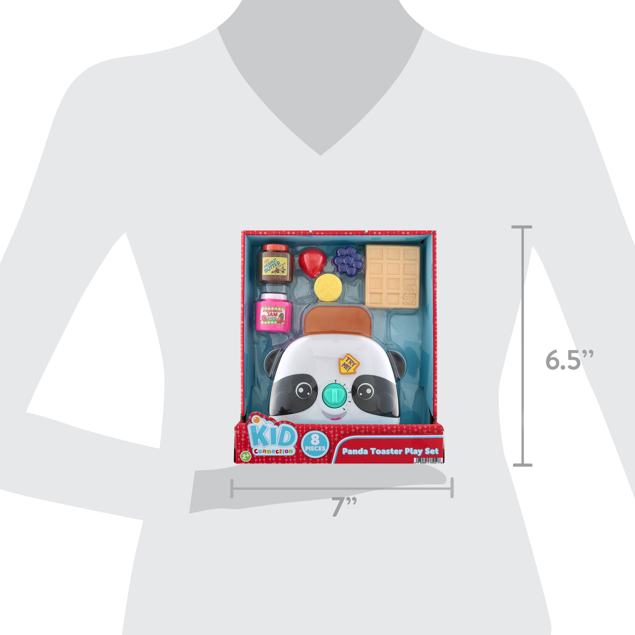 Kid Connection Panda Toast Pretend Play Set, 8 Pieces