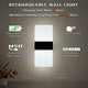 thumbnail image 3 of Aplique LED con sensor de movimiento interior, lámpara de pared con pilas, luz nocturna, batería recargable por USB, acrílico, sensor de movimiento, iluminación de pared, 2 piezas, 3000 K [Clase de eficiencia energética E] Rojo Verde, 3 of 5