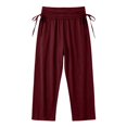 thumbnail image 5 of Rhuody Women'S Summer Pants Staight Leg Empire Waist Solid Color Shorts For Gym Workout Elegant Wear M Wine, 5 of 5