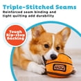 thumbnail image 3 of Outward Hound Xtreme Seamz Dog Toy, Reinforced Seams & Multiple Stitching, Durable Plush with Squeaker, Basketball, 4.7”, 3 of 4