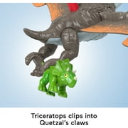 Imaginext Jurassic World Dominion Quetzal Dinosaur Toy with Soaring Action, 3 Piece Preschool Toys