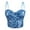 Blue, variant on Women's Sparkly Sequin Bustier Crop Top Shiny Sequin Push Up Club Party Corset Top Glitter Camisole Tank Top Spaghetti Strap Top Tight Fitting Tank Top Trendy Sleeveless Tube Tops Black M