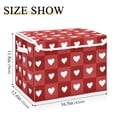 thumbnail image 3 of Valentine Red Checkerboard with White Hearts Foldable Storage Bins with Lids Handles Collapsible Storage Containers Tote Boxes 16.5 x 12.6 x 11.8 inches, 3 of 7