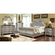 Traditional Wood King Sleigh bed in Silver Fromberg by Furniture of America
