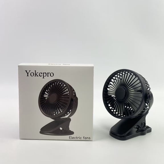 Yokepro Electric fans,Small Clip on Fan, 2 Speeds USB Fan Powerful Personal Desktop Table Fan, Clip & USB Desk Fan with Sturdy Clamp (Black)