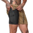 thumbnail image 1 of Men 2 In 1 Running Shorts 2 Layer Sportswear Training Quick Dry Beach Short Pants, 1 of 7