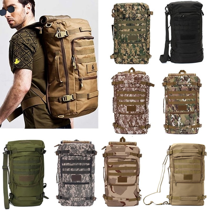 50L Tactical 4 in 1 Military Outdoor Hiking Backpacks Trekking Camping Rucksack 