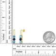 thumbnail image 6 of Gem Stone King 18K Yellow Gold Plated Silver Swiss Blue Topaz and Blue Sapphire Drop Dangle Earrings for Women | 1.90 Cttw | Gemstone November Birthstone | Round 5MM, 6 of 6