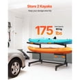 thumbnail image 2 of KFFKFF Freestanding Kayak Storage Rack for 2 Kayaks, 175 lbs Capacity, Adjustable Stand with Lockable Wheels for Indoor and Outdoor Use, Suitable for Canoe, SUP, Surfboard, and Paddleboard, 2 of 9