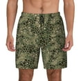 thumbnail image 2 of Picia Green Snake Skin pattern Mens Swim Trunks with Compression Liner Stretch Beach Shorts Quick Dry with Zipper Pockets No-Chafing Board Shorts-XX-Large, 2 of 9
