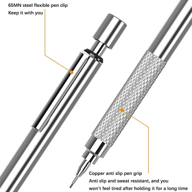 Maoww Mechanical Pencil Metal Writing Pens Sketch Pencils Low Center Of Gravity Student Stationery School Industry Supplies Metal Pink 0.7