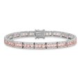 thumbnail image 4 of Cheryl M 925 Sterling Silver Fancy Pink Nano Crystal and CZ Bracelet 7.25 Inches x 5.6 mm, 4 of 6