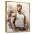 thumbnail image 2 of Designart "Front Relaxed Pose in Bodybuilding II" Sports Floater Framed Wall Art Living Room, 2 of 7