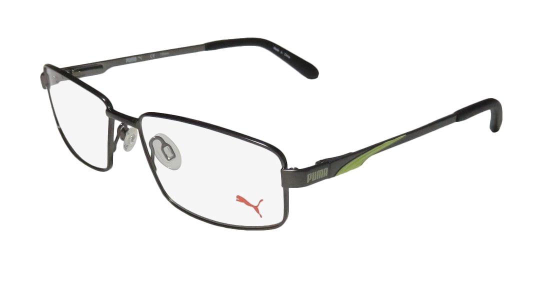 SA106 Mens Narrow Rectangular Metal Rim Spring Hinge Optical Quality Eye Glasses