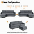 thumbnail image 5 of Gymax Convertible L-shaped Sectional Sofa Couch w/ Cushion Dark Gray, 5 of 8