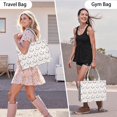 thumbnail image 6 of Large Capacity Tote Bag,White Deer Antler Flower Pattern Handbag Fashion Luxury Tote Bag,15.7"x13"x 5.1" Inches,Laptop Compatible, 6 of 6