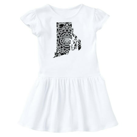 

Inktastic Rhode Island Silhouette Mandala Gift Toddler Girl Dress