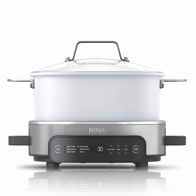 Reacondicionado Cocina multiusos Ninja Foodi, 6,5 L, 6 en 1, acero inoxidable/blanco