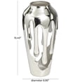 thumbnail image 4 of DecMode 15" Abstract Drip Silver Aluminum Metal Vase with Melting Designed Body, 4 of 13