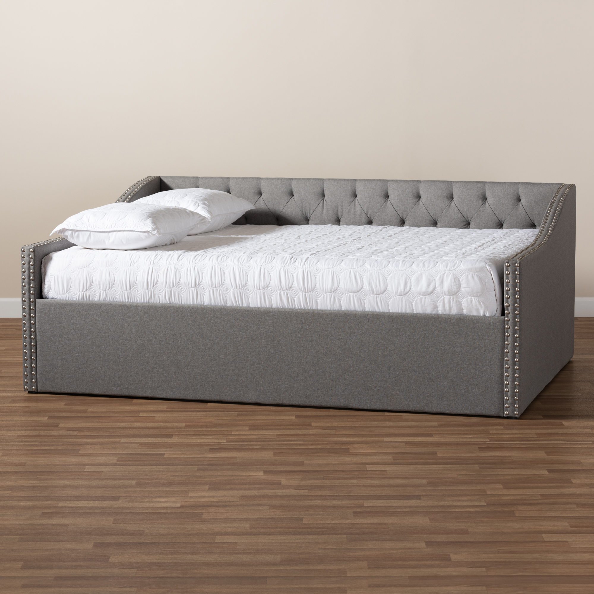 Baxton Studio Haylie Light Gray Upholstered Full Size Daybed - image 4 of 9